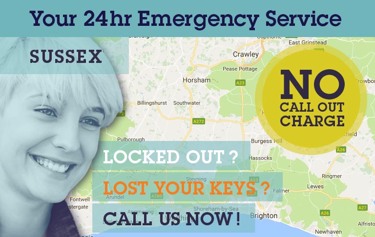 24hr Emergency Locksmith covering Sussex and surrounding areas
